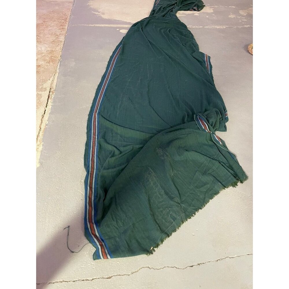 piece of green vintage fabric extra long  12’ Long Table Cloth Hunter Cover